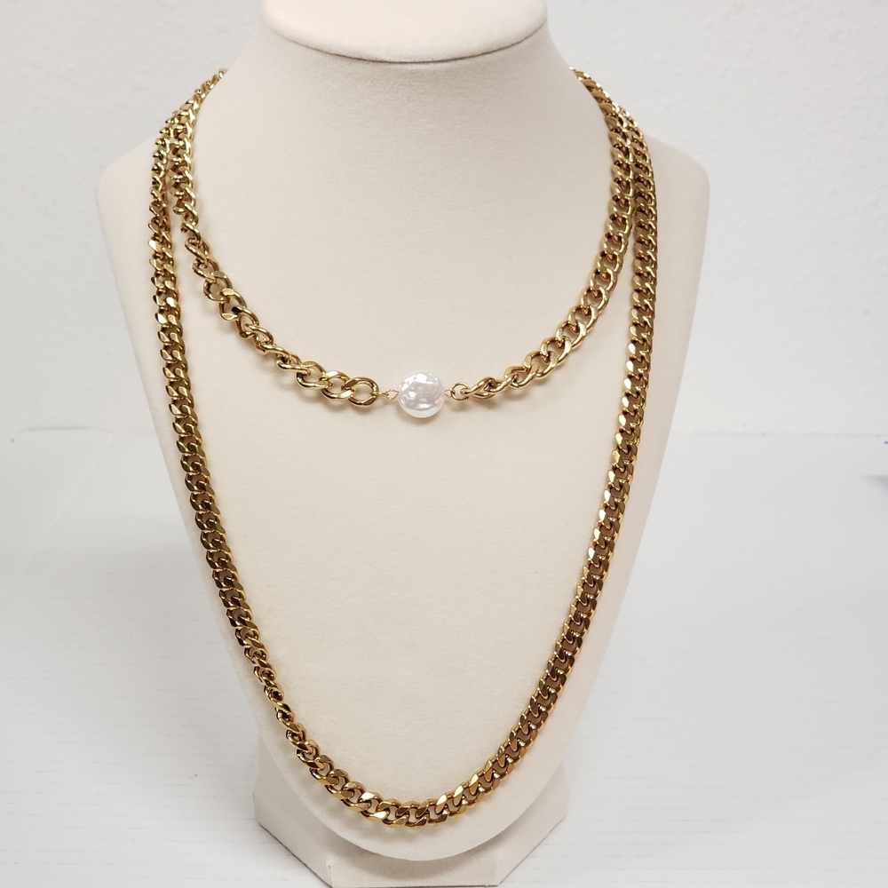 Authentic Louis Vuitton Gold Padlock W/unbranded Cuban Style Stainless Chain - Picture 7 of 15